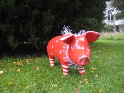 Weihnachtliches Gartenschwein